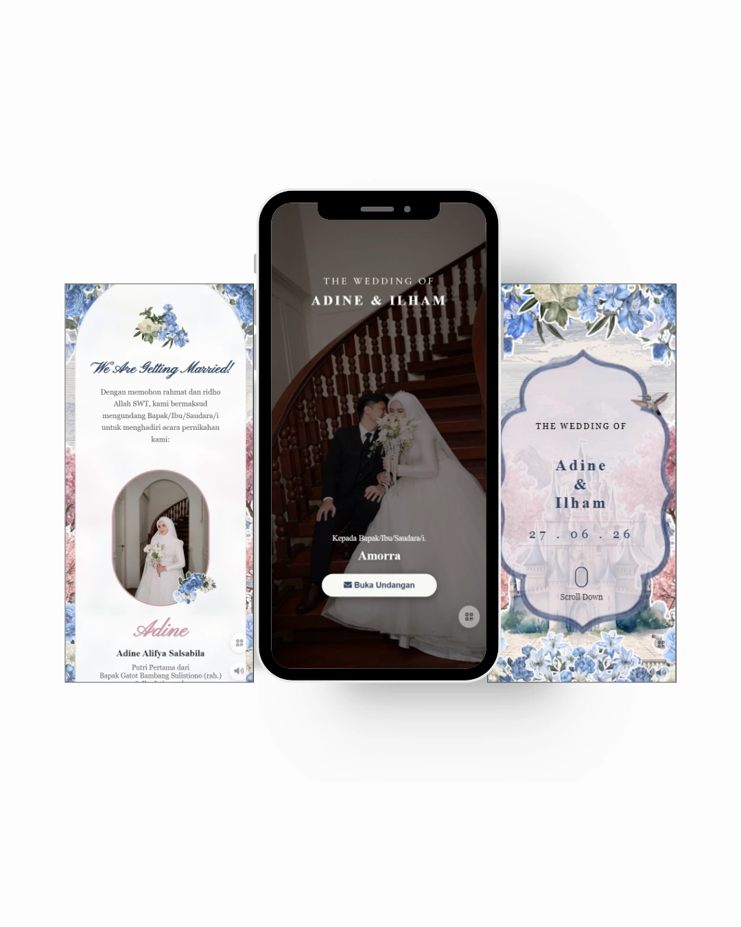 Desain Undangan Digital Pernikahan Royal Blue